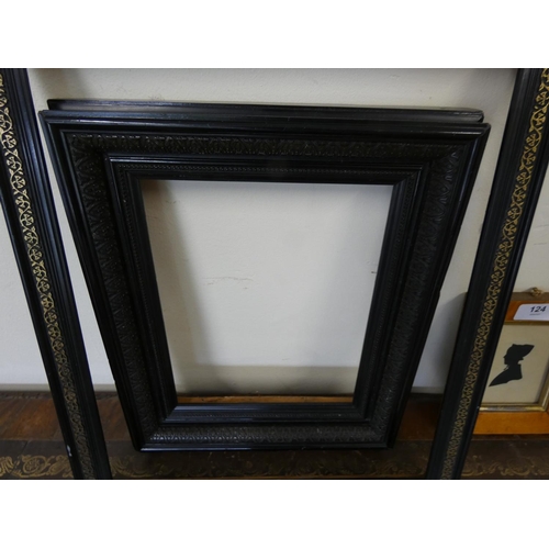 124 - Two Regency style silhouettes and two ebonised picture frames. (4).