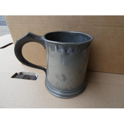 72 - Collection of antique pewter including tankards, teapots, etc.