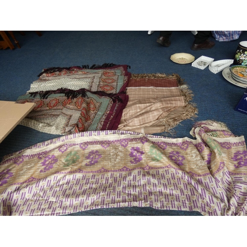 73 - Various textiles including pashminas, etc.