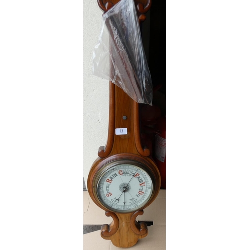 78 - Antique banjo barometer.