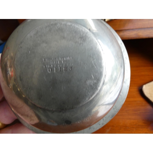 80 - Liberty pewter bowl with incised design.