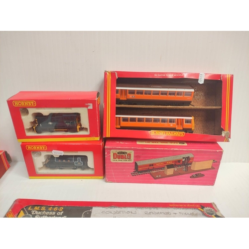 120 - Hornby. Eight boxed 00 gauge engine and rolling stock to include a Hornby - Dublo T.P.O Mail Van set... 