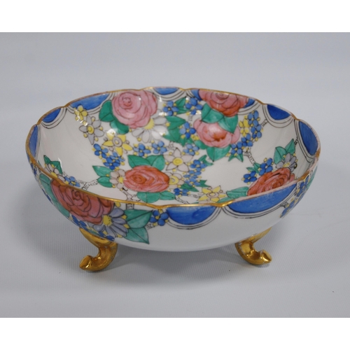 230 - Attributed to Helen Paxton Brown (Scottish, 1876 - 1956)Hand-painted porcelain bowl decorated all ov... 