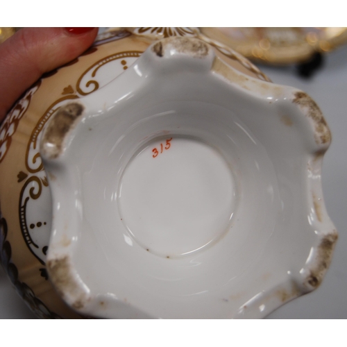 237 - Mid Victorian porcelain part lustre tea service in the manner of Rockingham comprising a teapot, suc... 