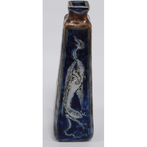 239 - Robert Wallace Martin for Martin Brothers (1873 - 1914)Pottery spill vase of tapered form decorated ... 