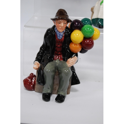 242 - Royal Doulton figures, 'The Old Balloon Seller', HN 1315, 16cm high, 'The Balloon Man', HN 1954, 18c... 