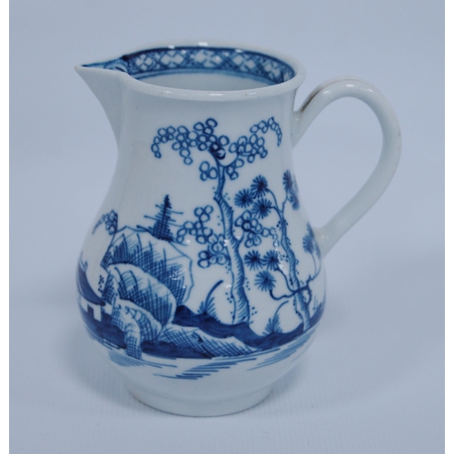 245 - 18th century first period Worcester sparrow beak cream jug, c. 1770, in the 'Cannonball' pattern, cr... 