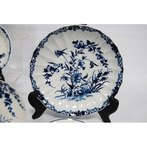 247 - Group of 18th century first period Worcester and Caughley blue and white porcelain, and similar to i... 