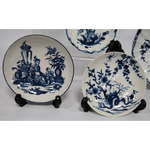 247 - Group of 18th century first period Worcester and Caughley blue and white porcelain, and similar to i... 