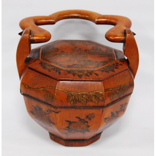 273 - Group of Qing Dynasty-style Chinese elm and ju wood food and rice containers (20th century), various... 