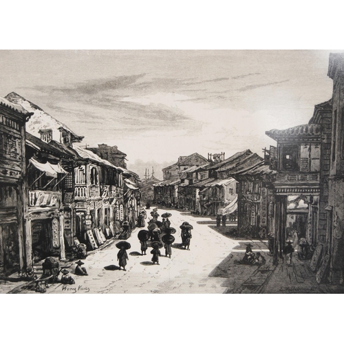 274 - After Edouard Hildebrandt (German, 1817 - 1869)Street in Hong Kong, Queens Road Central, c. 1875Prin... 