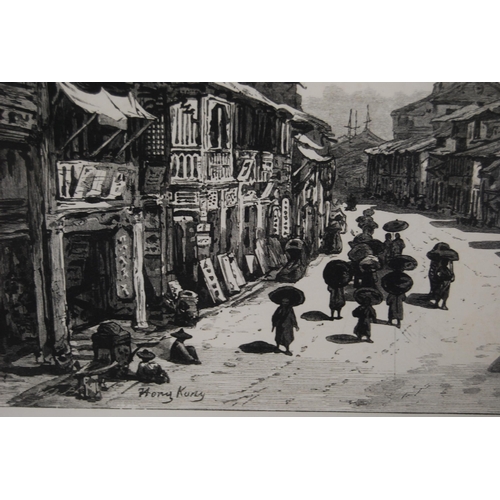 274 - After Edouard Hildebrandt (German, 1817 - 1869)Street in Hong Kong, Queens Road Central, c. 1875Prin... 