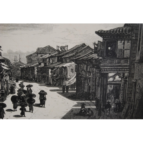 274 - After Edouard Hildebrandt (German, 1817 - 1869)Street in Hong Kong, Queens Road Central, c. 1875Prin... 