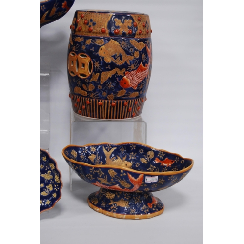 280 - Group of Chinese pottery (You Xian Ju Jianzhi - last quarter of the 20th century) to include a boat-... 