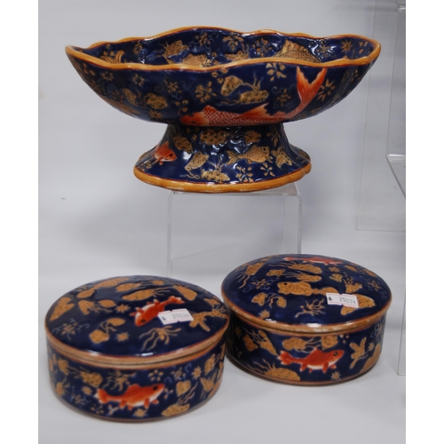 280 - Group of Chinese pottery (You Xian Ju Jianzhi - last quarter of the 20th century) to include a boat-... 