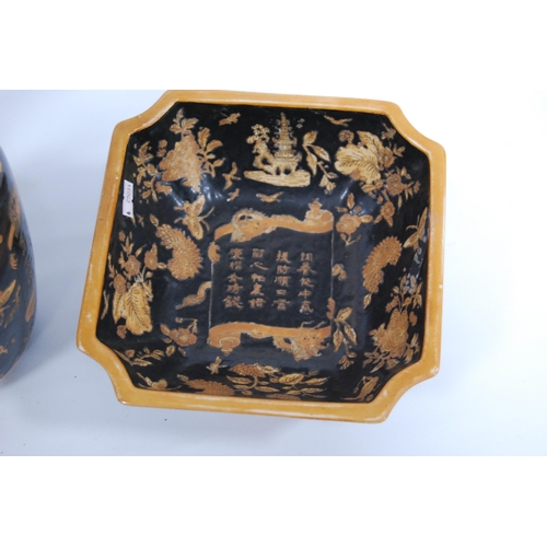 281 - Group of Chinese chinoiserie pottery (You Xian Ju Jianzhi - last quarter of the 20th century) to inc... 