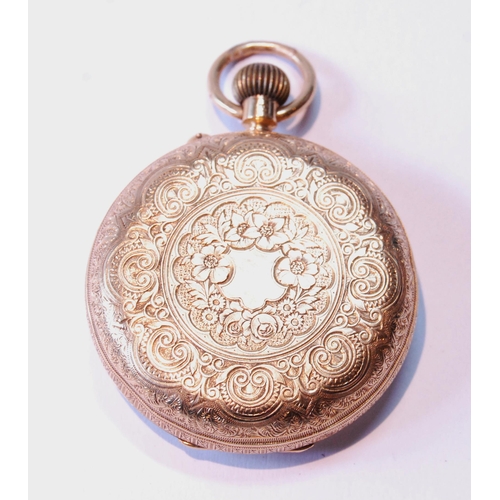 148 - Keyless lever watch by Seiffert, Dumfries, in engraved 18ct gold open face case, 1892, 38mm, without... 