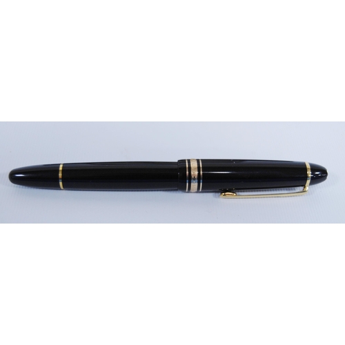 180 - Montblanc Meisterstück fountain pen with 14ct gold nib, no. 4810, with Montblanc ink bottle and cont... 