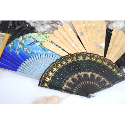 181 - Ostrich feather fan, c. early 20th century, the folding fan with faux tortoiseshell handle, another ... 