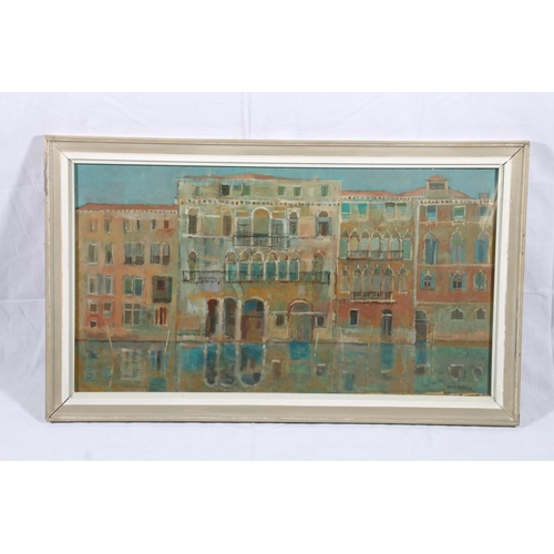 309 - CARLO ROSSI RSW RGI (Scottish 1921-2010) *ARR* Buildings Venice  Oil, signed and dated '85 lower rig... 