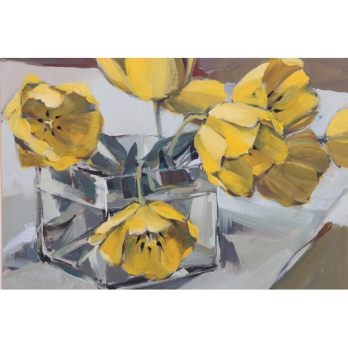 318 - ETHEL WALKER (Scottish b 1941) *ARR*, Yellow GlassGouache, signed lower right 17cm x 34cm. frame 46c... 