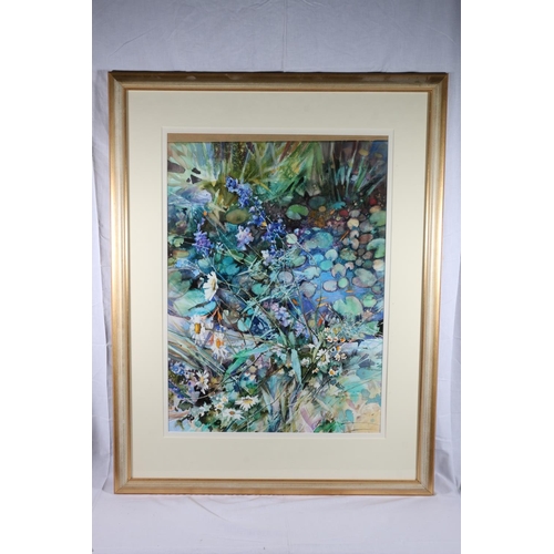 320 - JEAN B MARTIN RSW (Scottish b1947) *ARR* Waterlilies and Goldfish Watercolour, unsigned, 69cm x 51cm... 