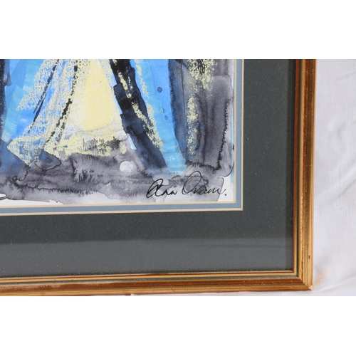 323 - ANN ORAM RSW (Scottish b 1956) *ARR* Angel Watercolour, signed lower right, 46cm x 18cm, frame 58cm ... 