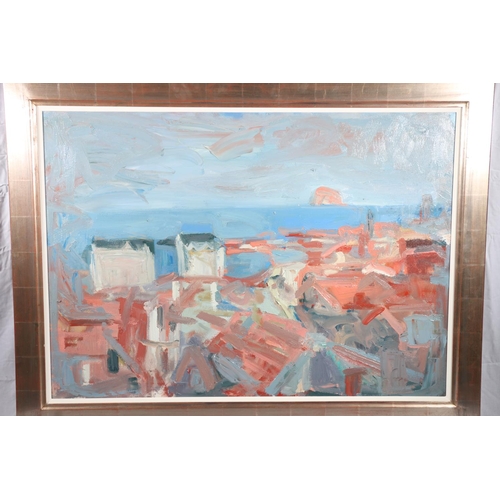 335 - GAY GROSSART (Scottish Contemporary) *ARR* Bass Rock Oil on canvas, unsigned, 75cm x 105cm, frame 93... 