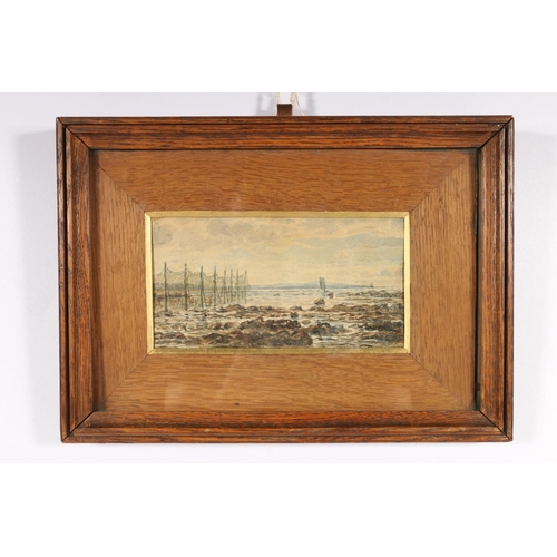 339 - Manner of TOM SCOTT RSA (Scottish 1854-1927) View across a forth Watercolour, unsigned, 9.5cm x 18cm... 