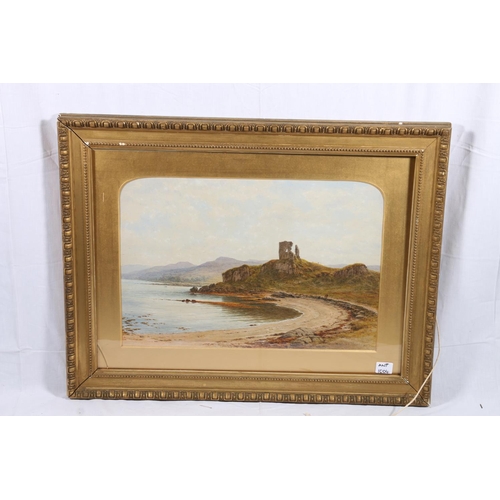 252 - WALLER HUGH PATON RSA RSW (Scottish 1828-1895) Arras Castle Isle of Mull Watercolour, signed and dat... 