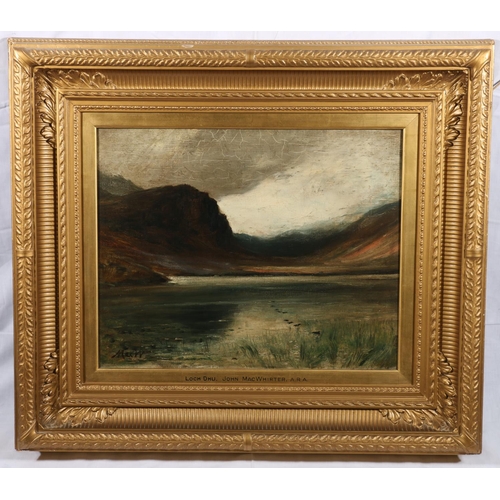 253 - JOHN MACWHIRTER RA HRSA RI RE (Scottish 1839-1911) Loch Dhu Oil on canvas, signed lower left 'MacW',... 