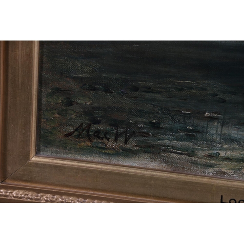 253 - JOHN MACWHIRTER RA HRSA RI RE (Scottish 1839-1911) Loch Dhu Oil on canvas, signed lower left 'MacW',... 