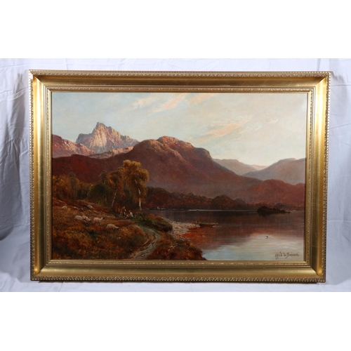 254 - ALFRED DE BREANSKI SNR RBA (Brittish 1852-1928) Ben Venue and Ben A'an Oil on canvas, signed lower r... 