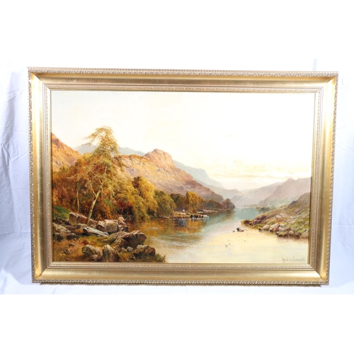 255 - ALFRED DE BREANSKI SNR RBA (Brittish 1852-1928) The Dee at Pen-y-Bont Oil on canvas, signed lower ri... 
