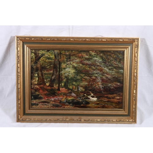 270 - HUGH ALLAN (Scottish 1862-1909) A Running Brook AberfeldyOil on canvas, signed lower left, titled ve... 