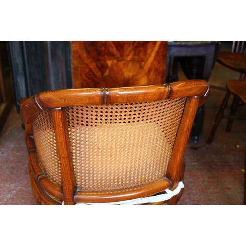 689 - 1970's Grange faux-bamboo chair covered with the still original Viennese mesh, 85 x 60 x 60cm.