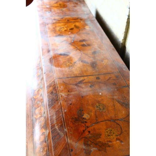 697 - Dutch inlaid roll-top desk, with intricate inlay to include instruments and musical notes to front o... 