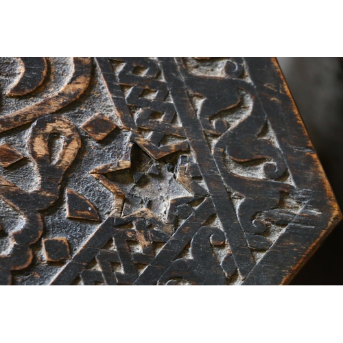 718 - Hoshiarpur table, with bone and mother-of-pearl inlay, 56 x 50cm.