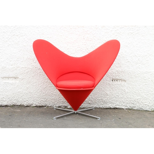 596 - Mid-century design heart cone chair, designed by Verner Panton (Danish 1926-1998) for Vitra.