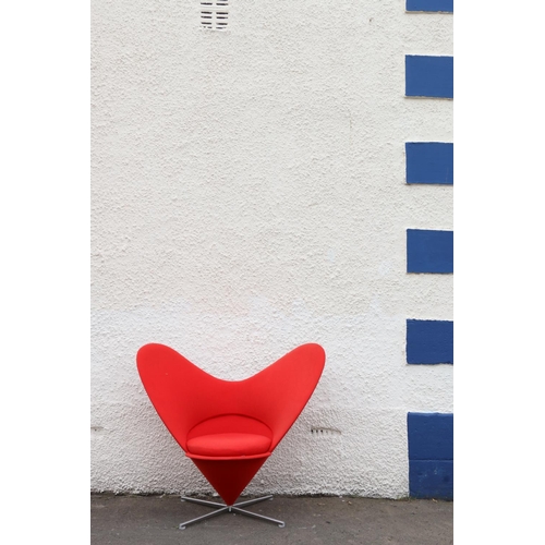 596 - Mid-century design heart cone chair, designed by Verner Panton (Danish 1926-1998) for Vitra.