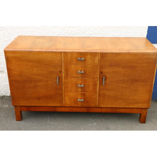 600 - Art Deco limed oak sideboard by Heals of London, the four central drawers flanked by cabinet doors, ... 