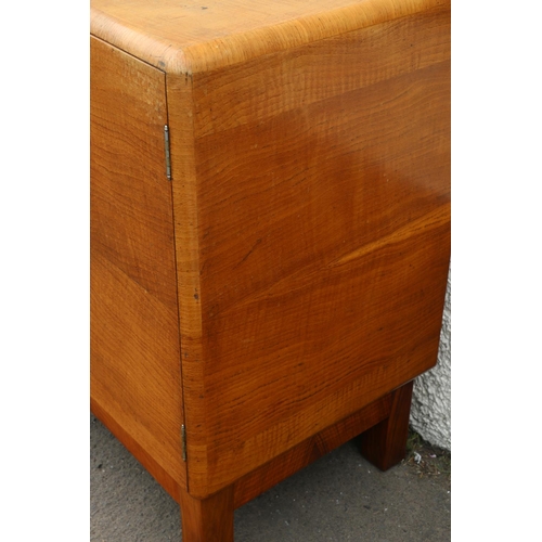 600 - Art Deco limed oak sideboard by Heals of London, the four central drawers flanked by cabinet doors, ... 