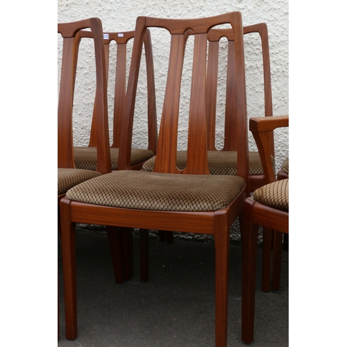 610 - Set of eight (six plus two) mid-20th century teak dining chairs, by Nathan.