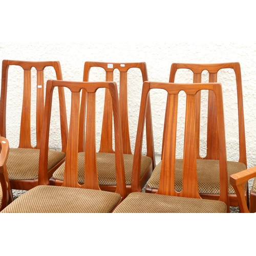 610 - Set of eight (six plus two) mid-20th century teak dining chairs, by Nathan.