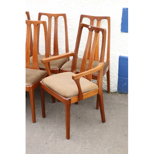 610 - Set of eight (six plus two) mid-20th century teak dining chairs, by Nathan.