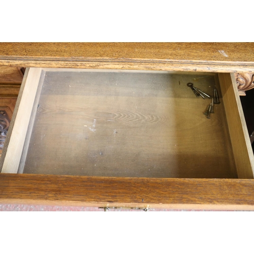 651 - Late 19th/early 20th century open bookcase, on base, with the moulded cornice over adjustable shelve... 