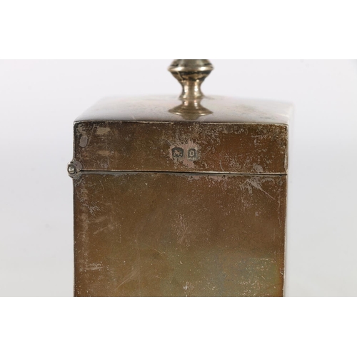 20 - Silver tea caddy by Charles Edwards, London 1919, 178g gross, 10.5cm tall.