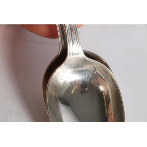 44 - Austrian 90grade silver ladle by Arthur Krupp stamped 'Berndorf 10 90', 190g, a pair of French 84 gr... 