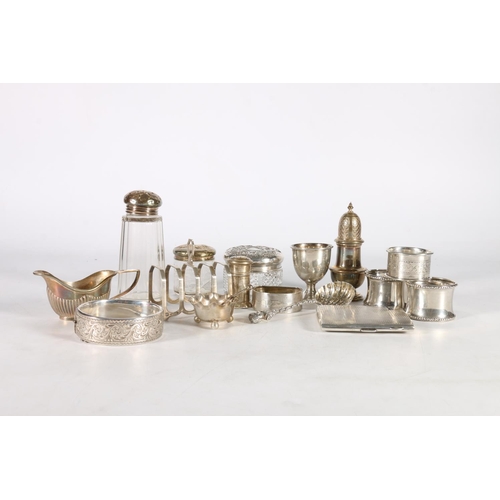 50Q - Group of silver items to include a five bar toast rack by Barker Brothers Silver Ltd, Birmingham 197... 