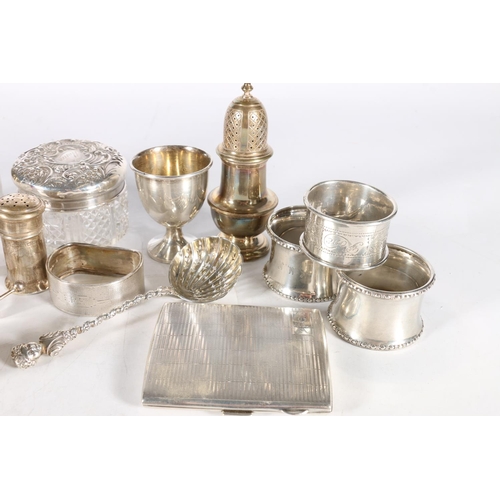 50Q - Group of silver items to include a five bar toast rack by Barker Brothers Silver Ltd, Birmingham 197... 